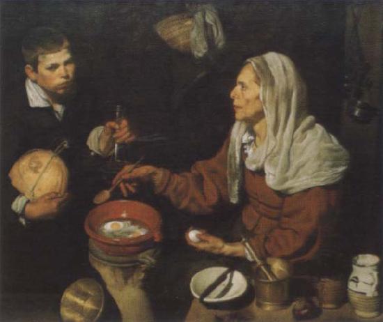 Diego Velazquez Old woman in the eggs roast